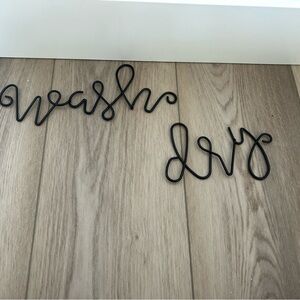 Black Metal Wall Decor - Wash & Dry Sign